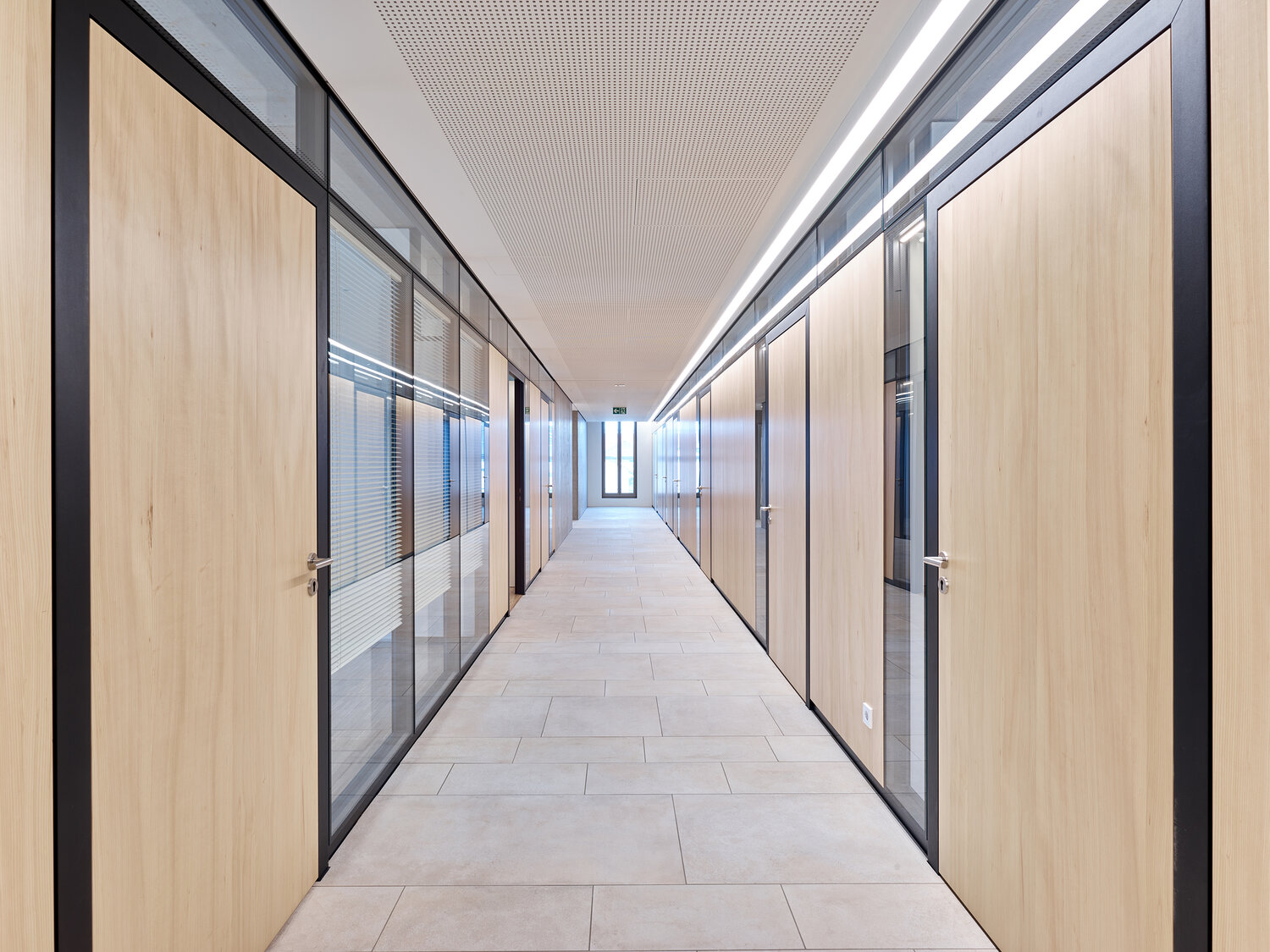 Projekt Rathaus Glastrennwandsystem mit Holztür